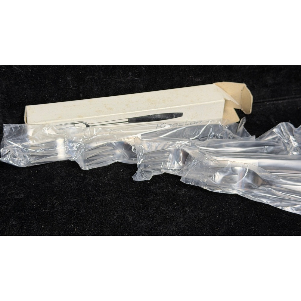 Kingston Stainless-4 Piece Oyster Fork Set #1220, Vintage Seafood Appetizer, NIB